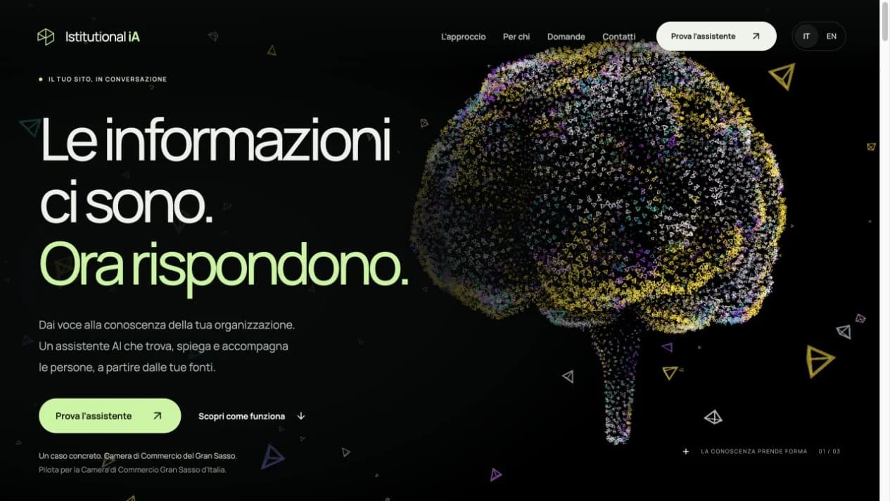 Anteprima del sito Istitutional iA